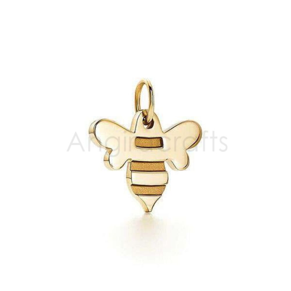 925 Sterling Silver Bee Pendant | Gold Plated Minimal Honey Bee Charm