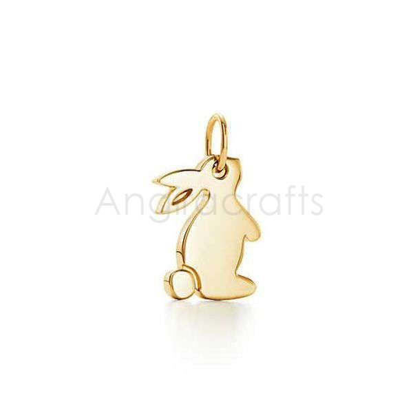 925 Sterling Silver Rabbit Pendant | Gold Plated Minimal Bunny Charm - Image 3