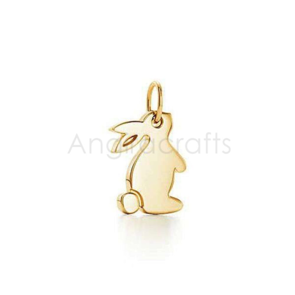 925 Sterling Silver Rabbit Pendant | Gold Plated Minimal Bunny Charm