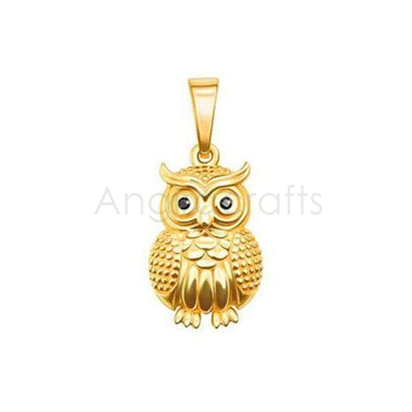 925 Sterling Silver Owl Pendant | Gold Plated Wisdom Owl Charm Pendant for Women & Men