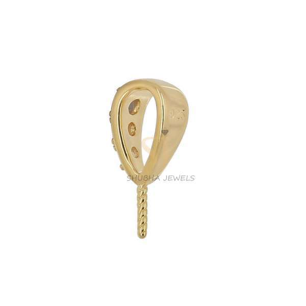 925 Sterling Silver Gold Plated Pendant Bail Jewelry - Image 3