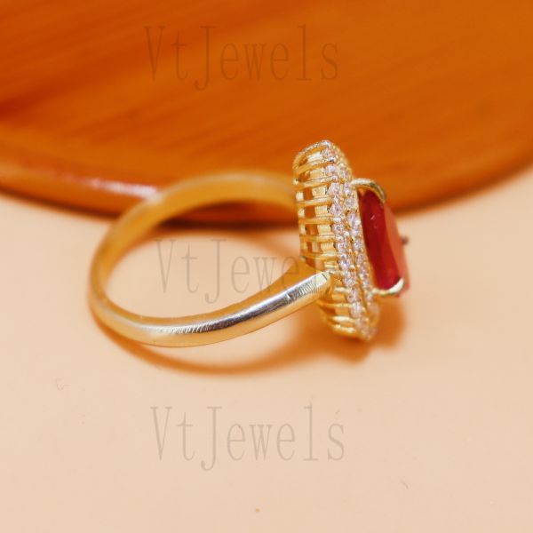 925 Sterling Silver Pear-Cut Pink Ruby Halo Ring - Image 9