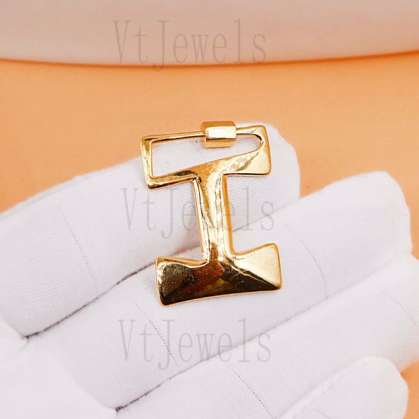 Letter A Initial Carabiner Lock, Two-Tone 925 Sterling Silver Screw Clasp - Image 8