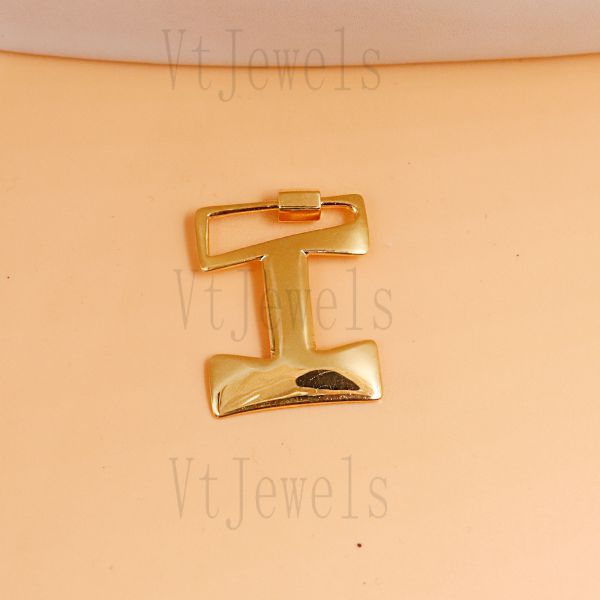 Letter A Initial Carabiner Lock, Two-Tone 925 Sterling Silver Screw Clasp - Image 7