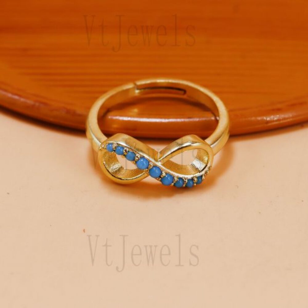 925 Sterling Silver Turquoise Infinity Adjustable Ring