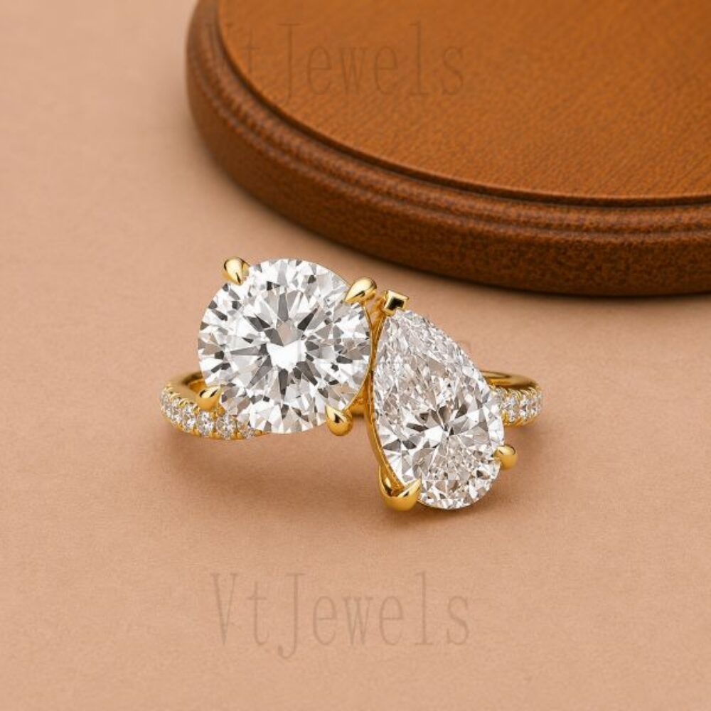 925 Sterling Silver Moissanite Pave diamond Ring