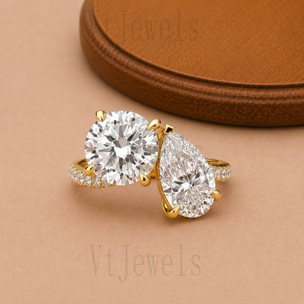 925 Sterling Silver Moissanite Pave diamond Ring