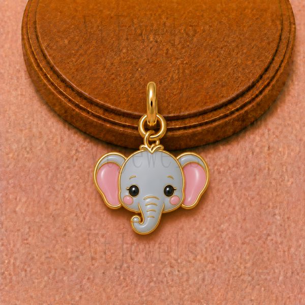 925 Sterling Silver Cute Elephant Enamel Pendant Charm