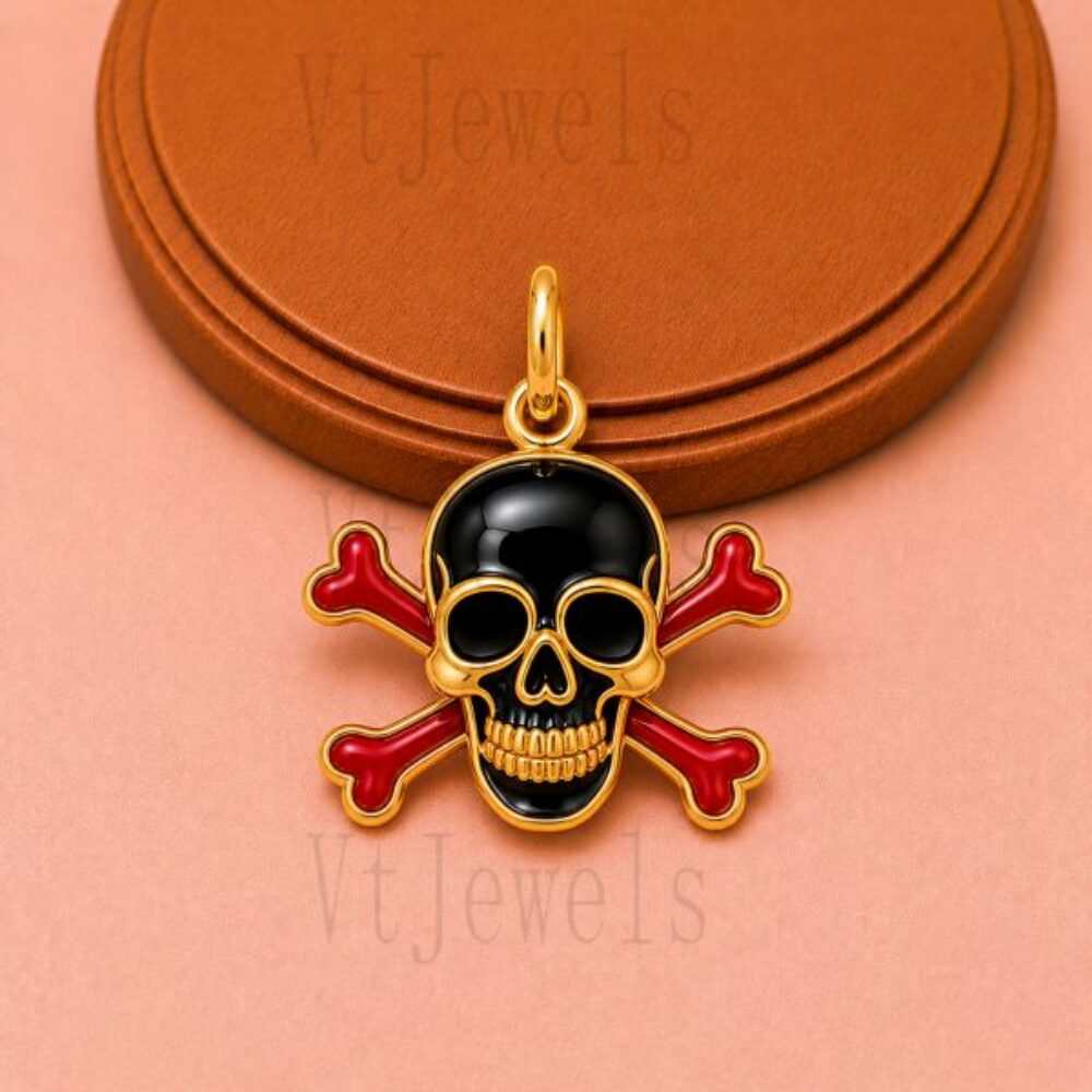 925 Sterling Silver Skull and Crossbones Pendant