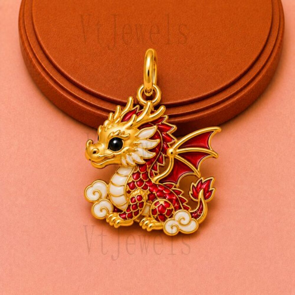 925 Sterling Silver Baby Dragon Pendant