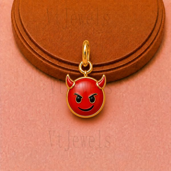 925 Sterling Silver Devil Emoji Pendant