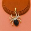 925 Sterling Silver Spider Pendant, Gold Plated Statement Charm