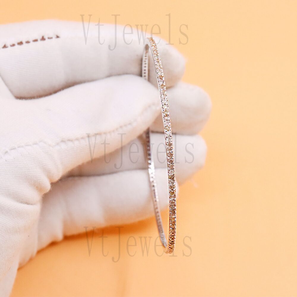 925 Sterling Silver Rose Gold Plated Full Eternity Bangle