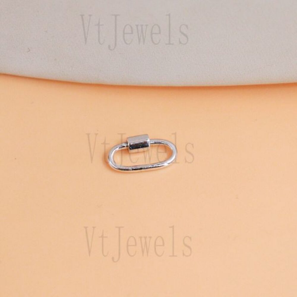 925 Sterling Silver Small Plain Carabiner Lock