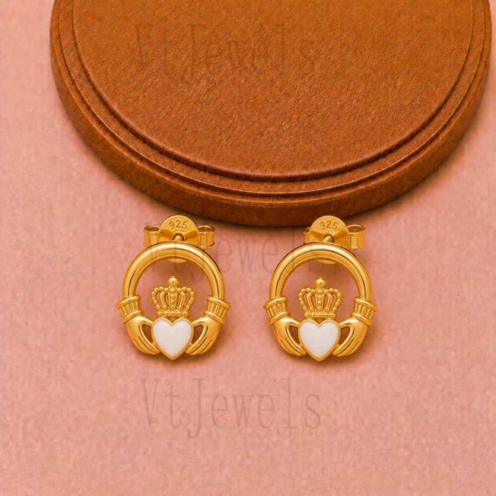 925 Sterling Silver Claddagh Earrings