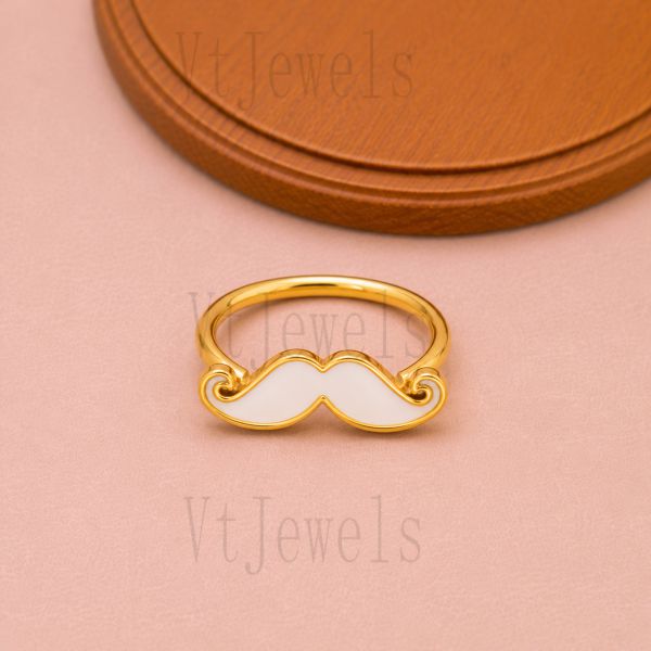 925 Sterling Silver Moustache Ring