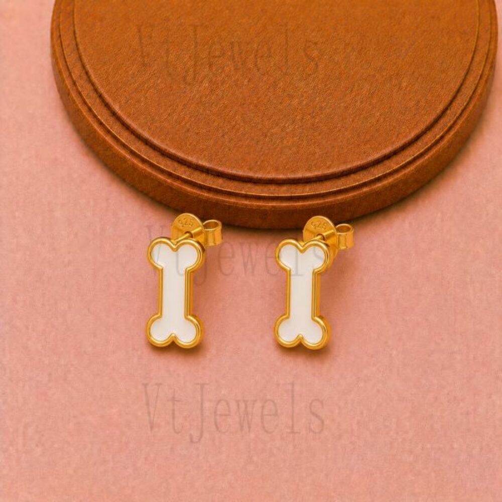 925 Sterling Silver Dog Bone Earring