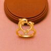 Gold-Plated 925 Sterling Silver Dolphin Heart Ring with Stone