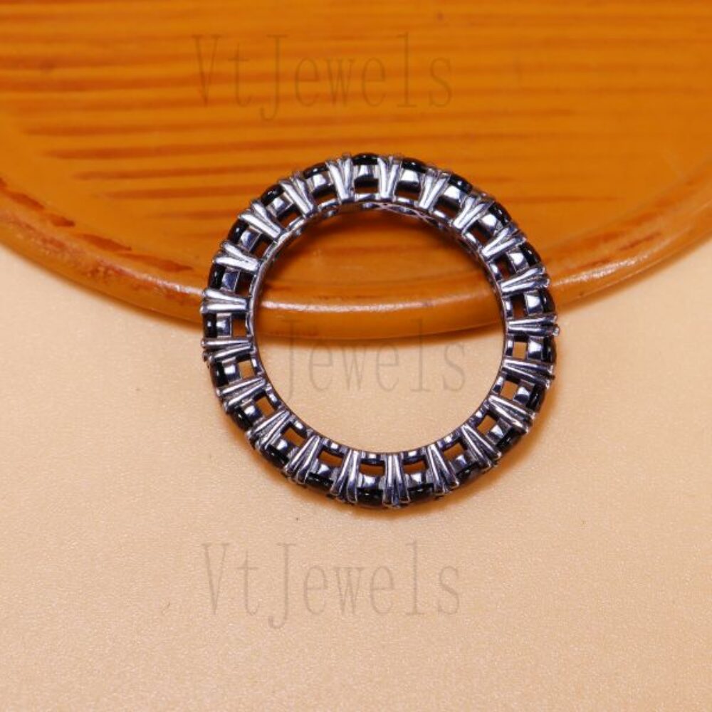925 Sterling Silver Black Diamond Eternity Ring