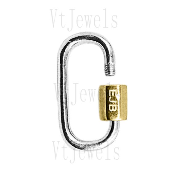 One Pcs Sterling Silver Oval Carabiner Lock Set - Image 5
