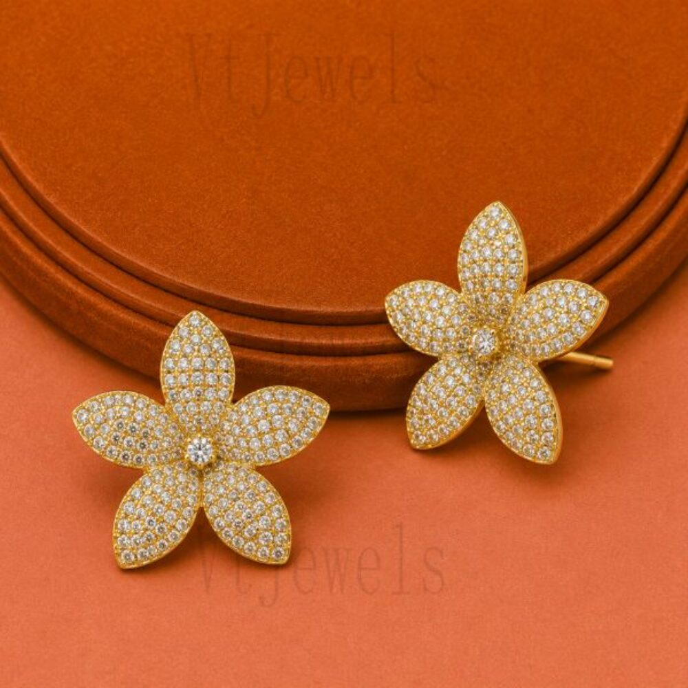 925 Sterling Silver Flower Stud Earrings