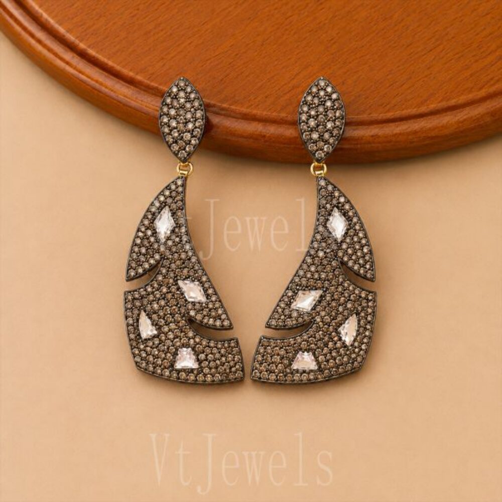 925 Sterling Silver Shield Drop Earrings