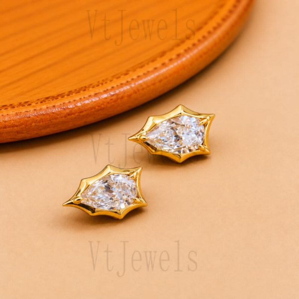 925 Sterling Silver Kite Stud Earrings, Gold Vermeil Geometric Earrings,