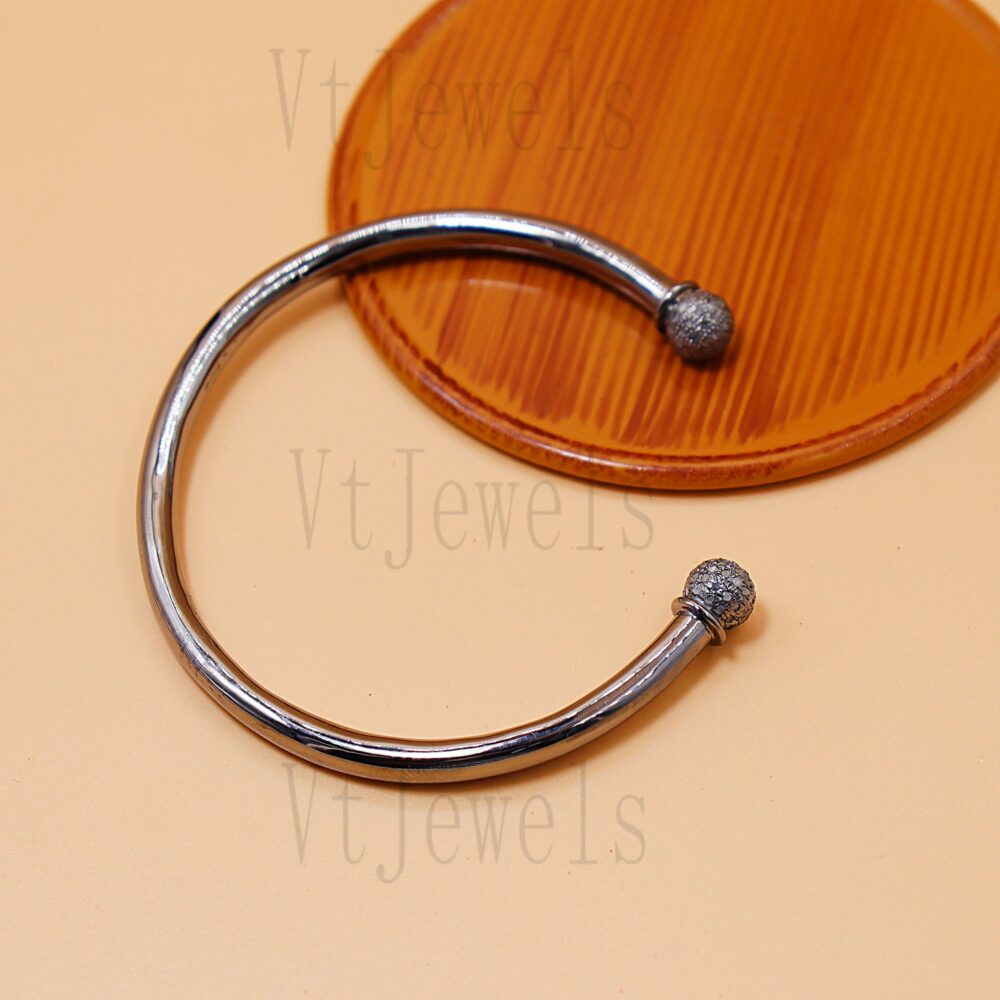 925 Sterling Silver Oxidized Open Cuff Bracelet
