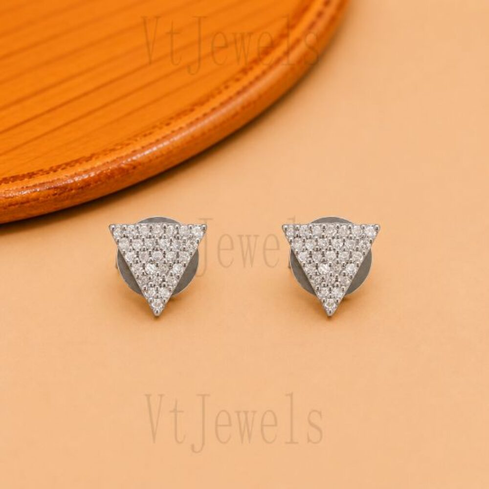 925 Sterling Silver Triangle Stud Earrings