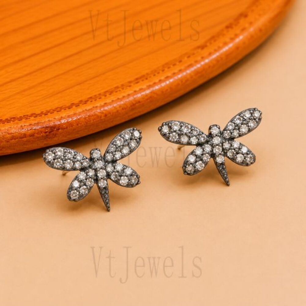 925 Sterling Silver Dragonfly Stud Earrings