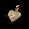 925 Sterling Silver Gold-Plated Pave diamond Heart Charm Pendant