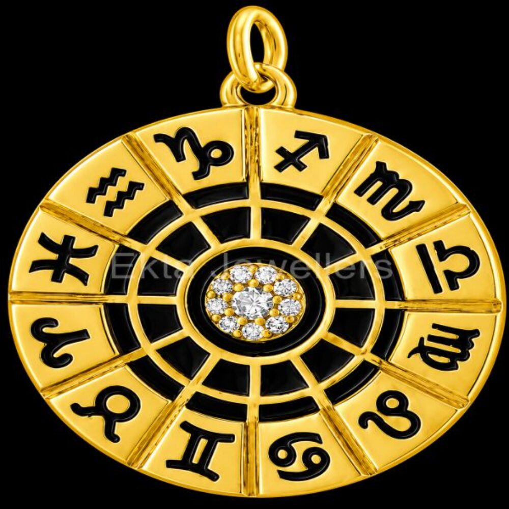 925 Sterling Silver Astrology Wheel Necklace