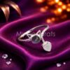 925 Sterling Silver Cat & Heart Open Bypass Ring