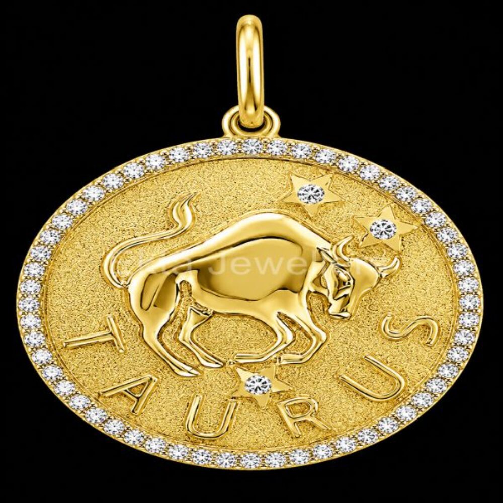 925 Sterling Silver Taurus Pendant