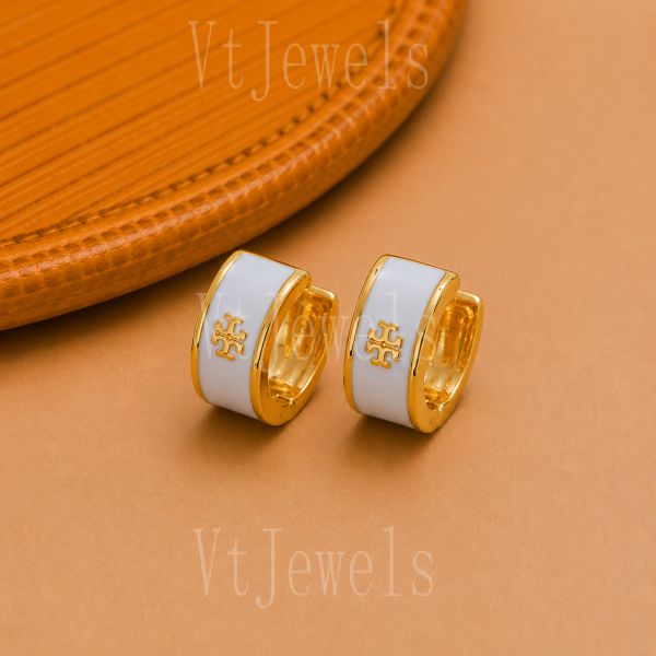 925 Sterling Silver White Enamel Huggie Hoop Earrings
