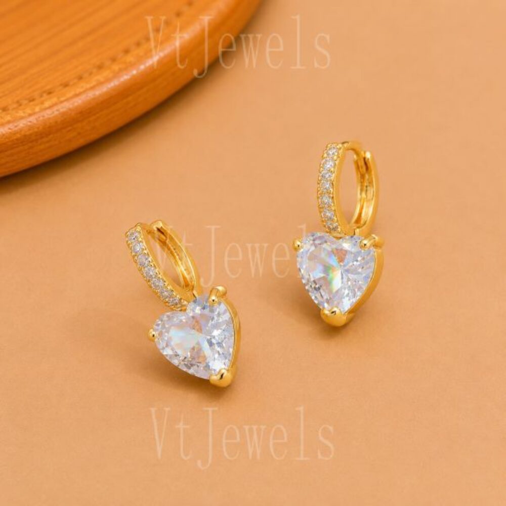 925 Sterling Silver Heart Hoop Earrings