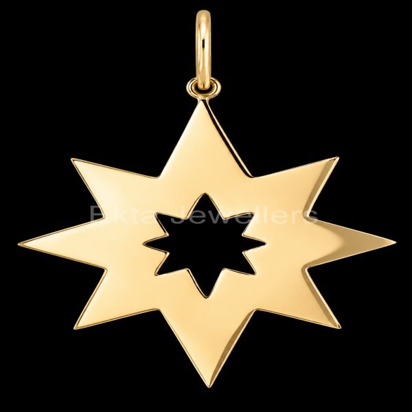 925 Sterling Silver Star Pendant, Gold Plated Celetial Charm - Image 3