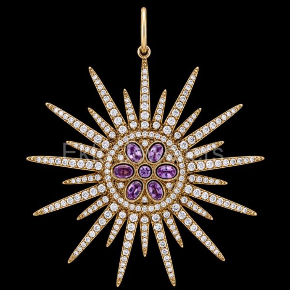 925 Sterling Silver Sunburst Pendant