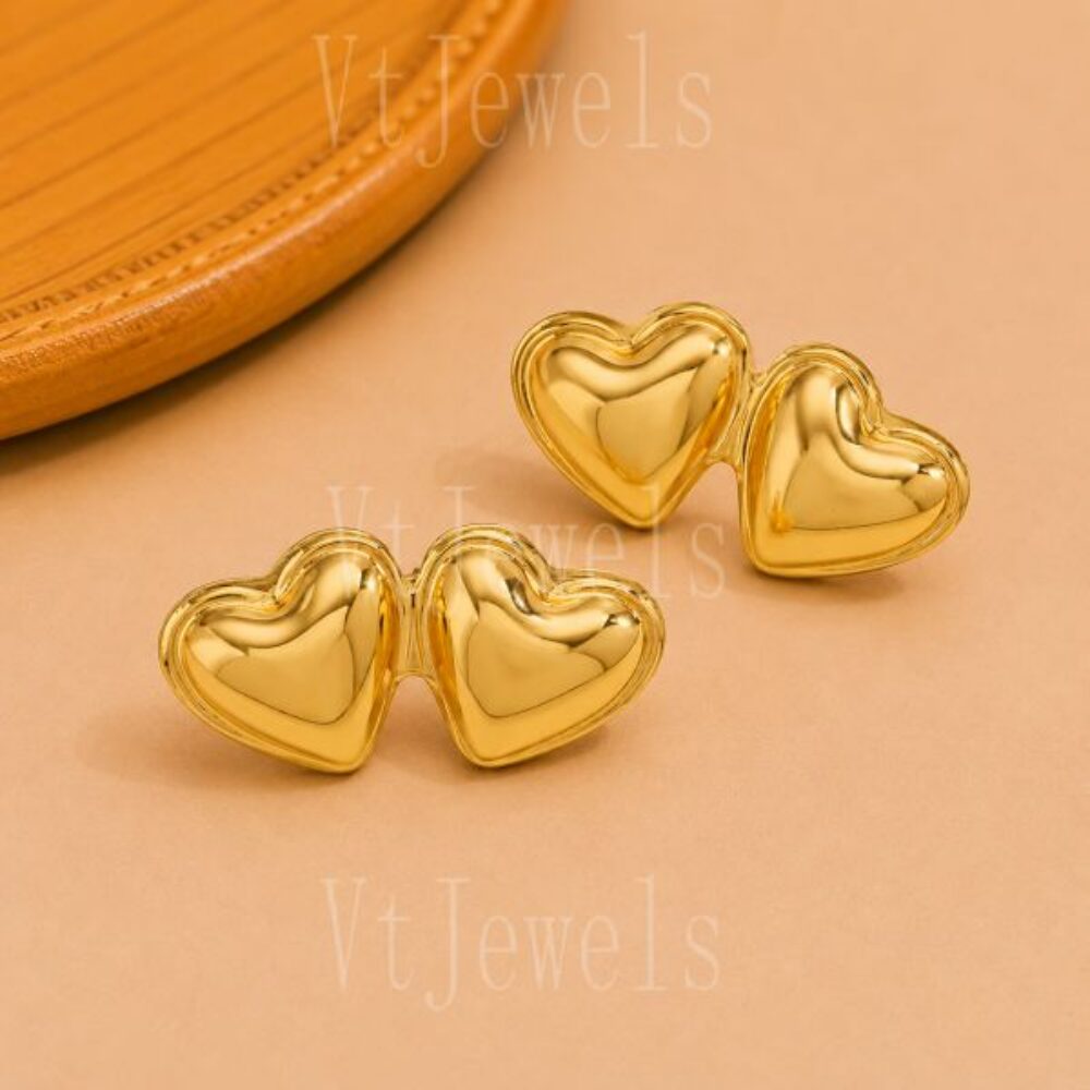 925 Sterling Silver Puffy Heart Stud Earrings