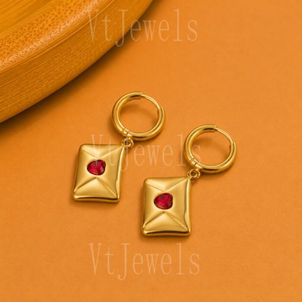 925 Sterling Silver Envelope Earrings
