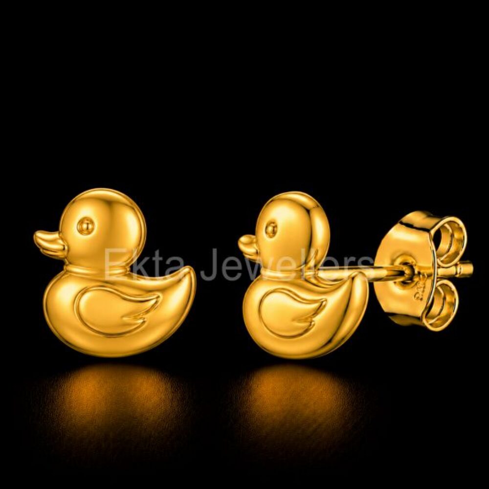 Rubber Duck 925 Sterling Silver Stud Earrings