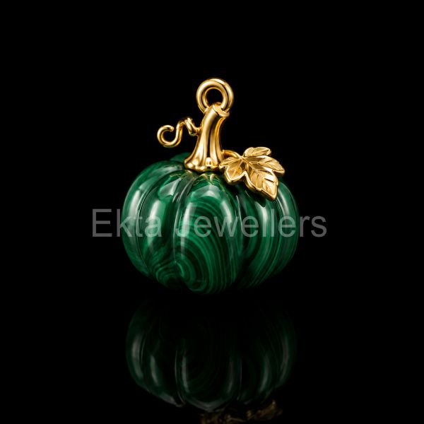 925 sterling silver Malachite Pumpkin Pendant