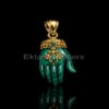 925 sterling silver Malachite Hand Pendant