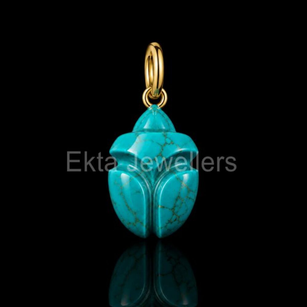 925 sterling silver Turquoise Scarab Pendant
