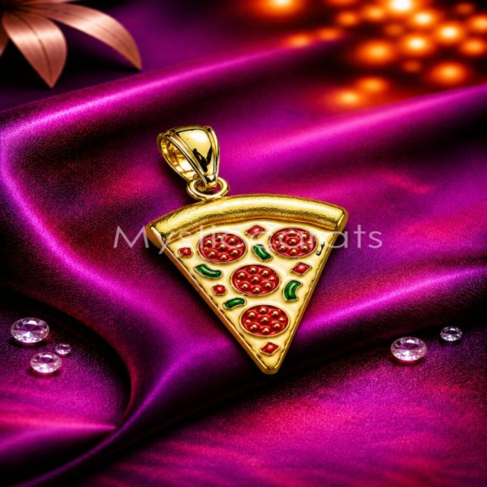 925 Sterling Silver Pizza Slice Pendant