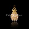 925 Sterling Silver Gold Pineapple Pendant