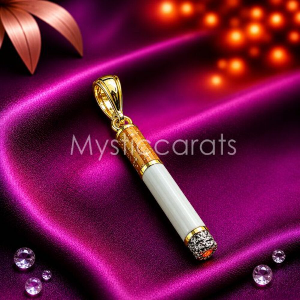 925 Sterling Silver Gold Plated Cigarette Pendant