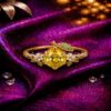 925 Sterling Silver Gold Plated Lemon Bloom Ring