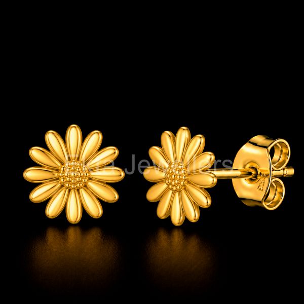 Daisy Flower 925 Sterling Silver Stud Earrings