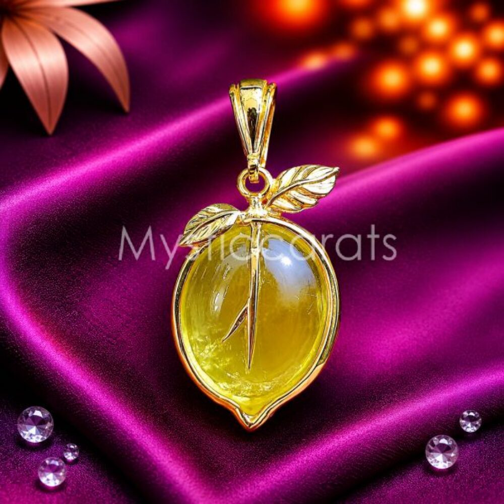 925 Sterling Silver Gold Plated Lemon Fruit Pendant